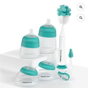 Nanobebe Teal Early Essentials Anti-Colic Baby Bottle Gift Set